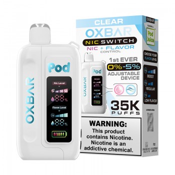 Clear OXBAR X Pod Juice Nic Switch 35K 35000 Puffs Disposable Vape 5%