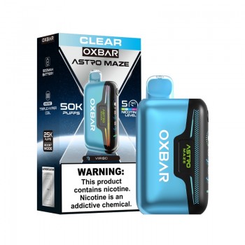 Clear OXBAR Astro Maze 50K 50000 Puffs Disposable Vape 5%