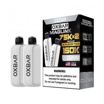Clear Oxbar Maglink 75K 75000 Puffs Disposable Pod 5%