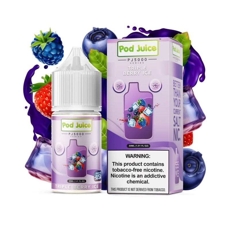 triple berry ice pod juice pj5000 series e-juice