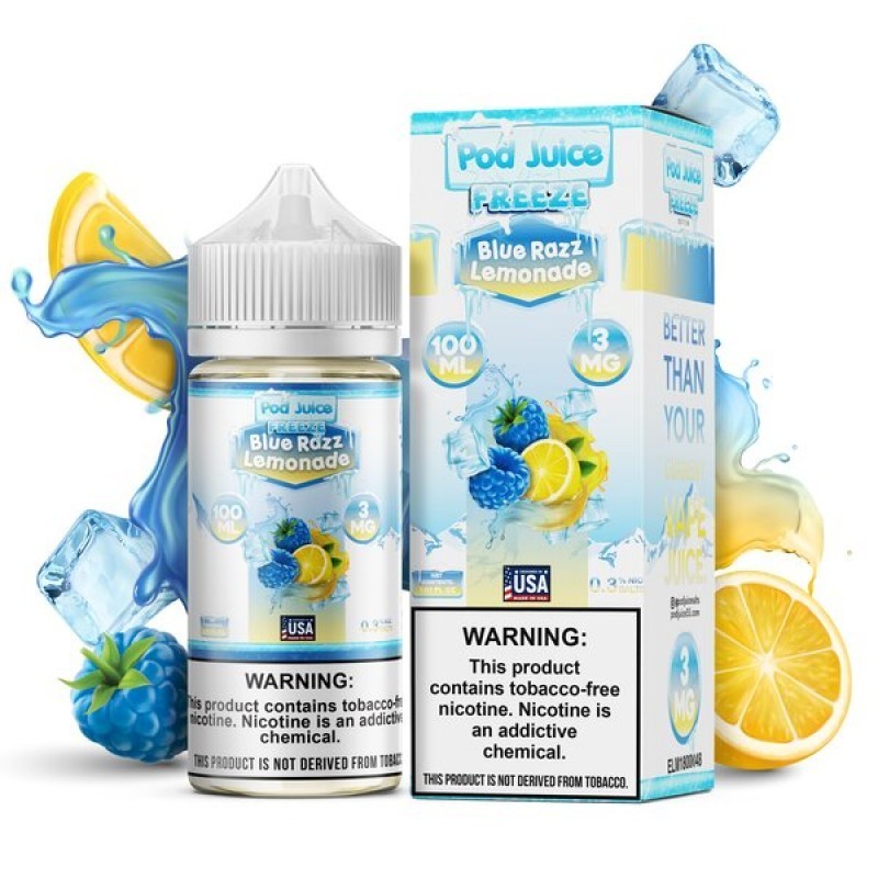 blue razz lemonade pod juice freeze e-juice