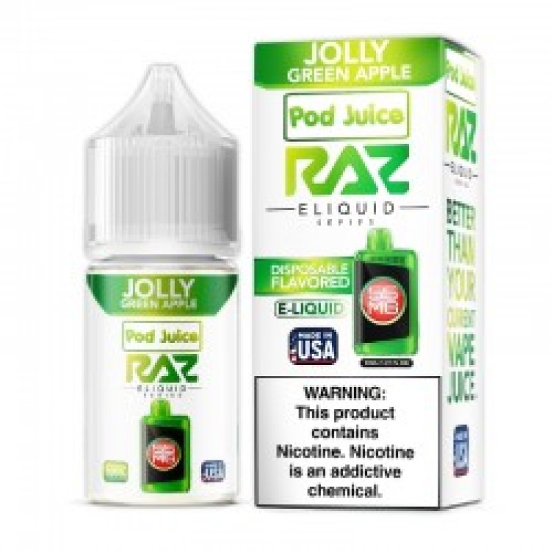 jolly green apple pod juice raz disposable collab nic salt