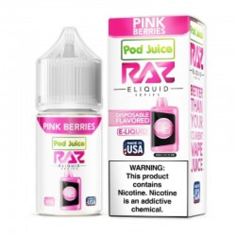 pink berries pod juice raz disposable collab nic salt