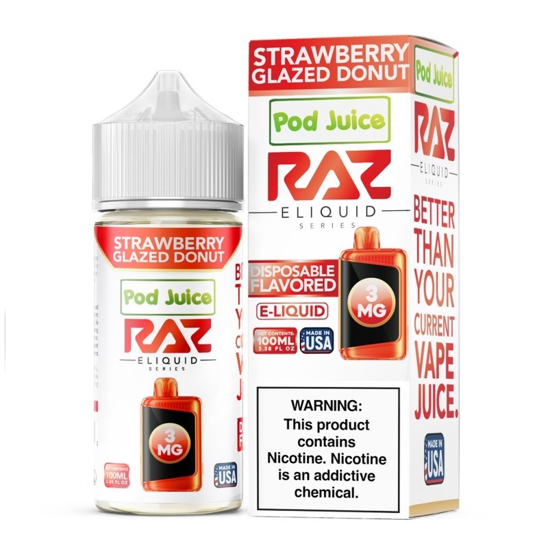 strawberry glazed donut pod juice raz 100ml