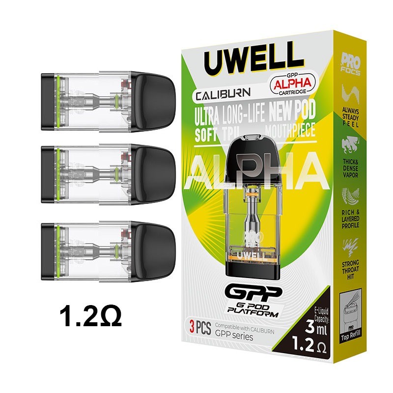 1.2ohm top uwell caliburn gpp alpha pod cartridge