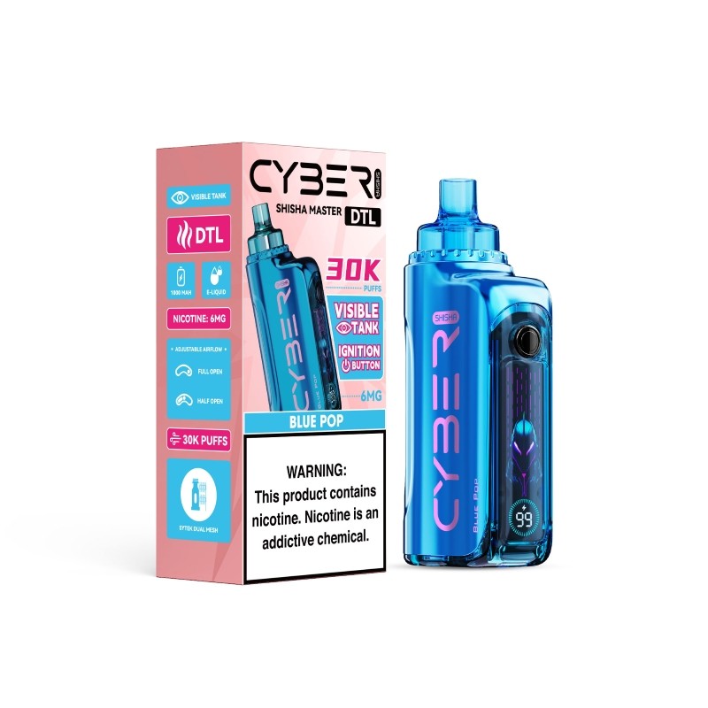 blue pop keystone cyber shisha 30k