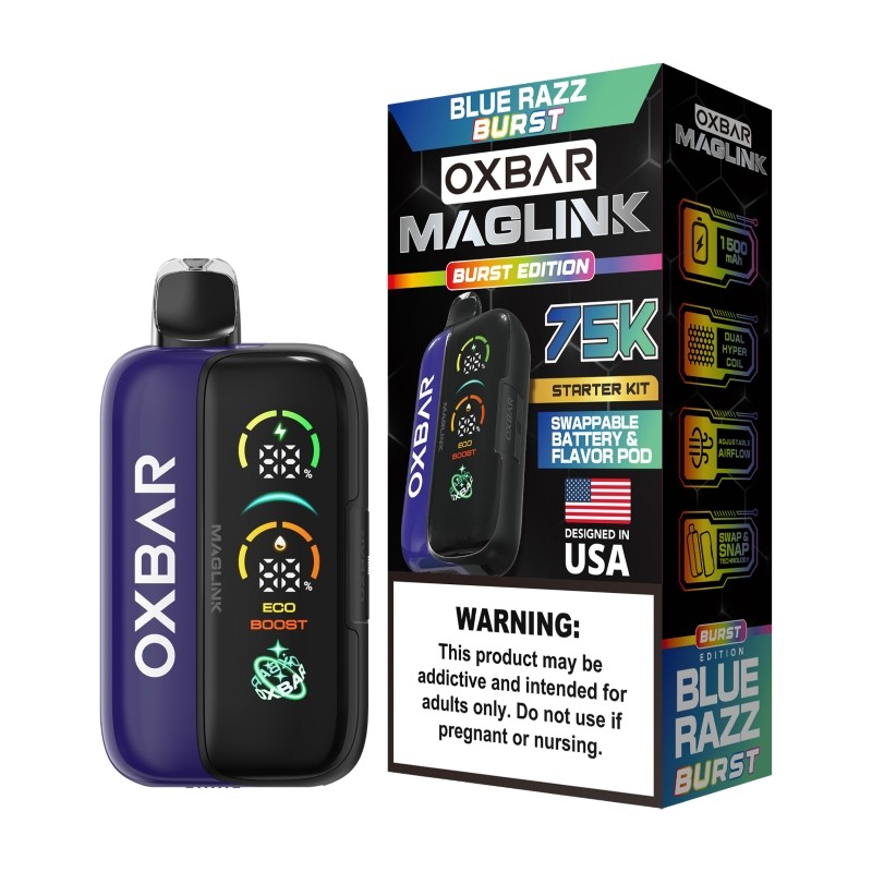 blue razz burst oxbar maglink 75k kit