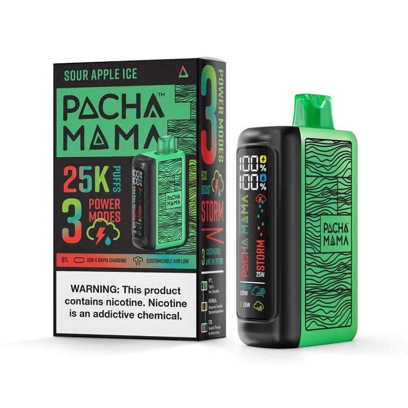 sour apple ice pachamama 25000 vape