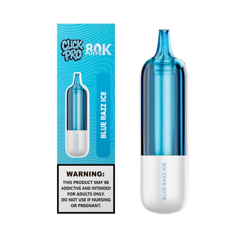 blue razz ice l&a click pro 80k nixodine pods