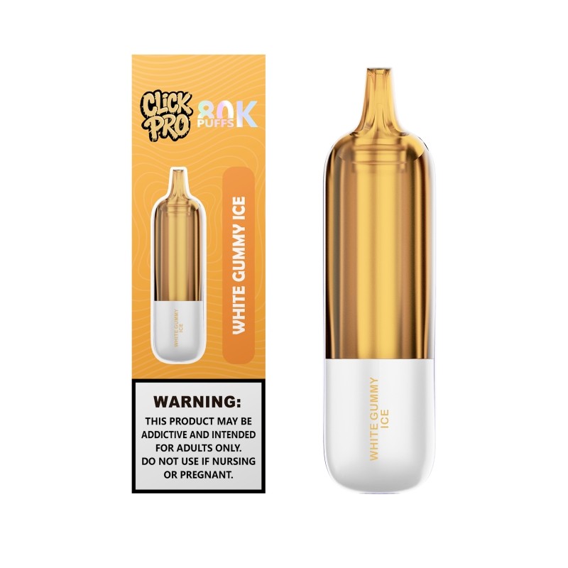 white gummy ice l&a click pro 80k nixodine disposable pod