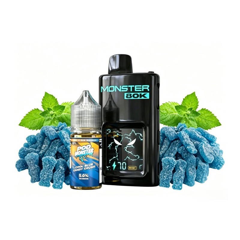 pod monster vape juice SMOK x 80K Disposable 5% PINK SOUR - BLACKCURRANT JUICE COTTON CANDY 3MG Flavors:Mango Magic Banana Coconut Geek Bar