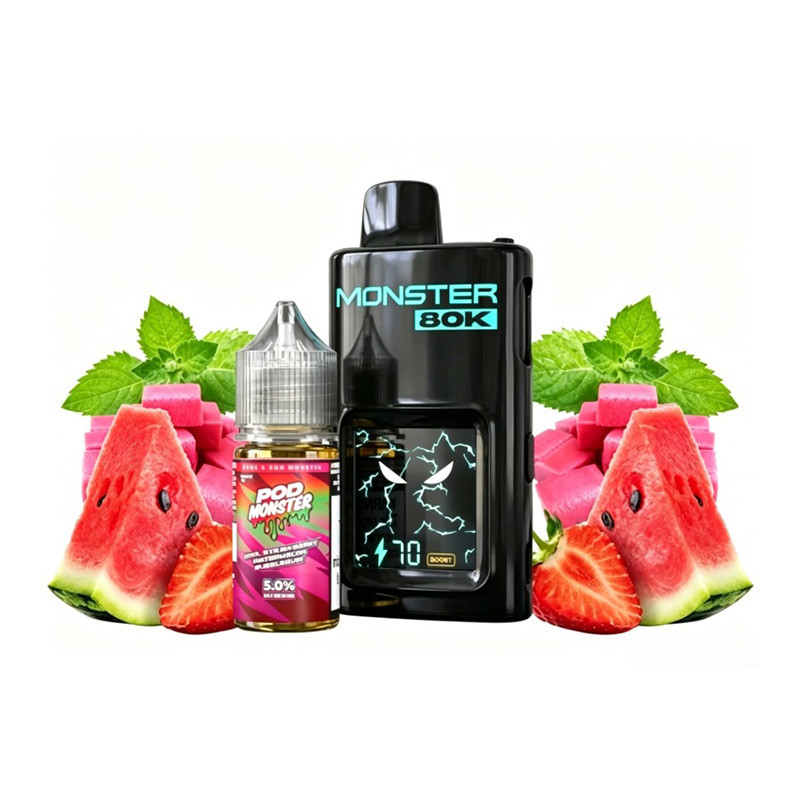 pod monster vape juice SMOK x 80K Disposable 5% VGPG5050 Color:Strawberry Watermelon Kiwi Foger Bit 35K –