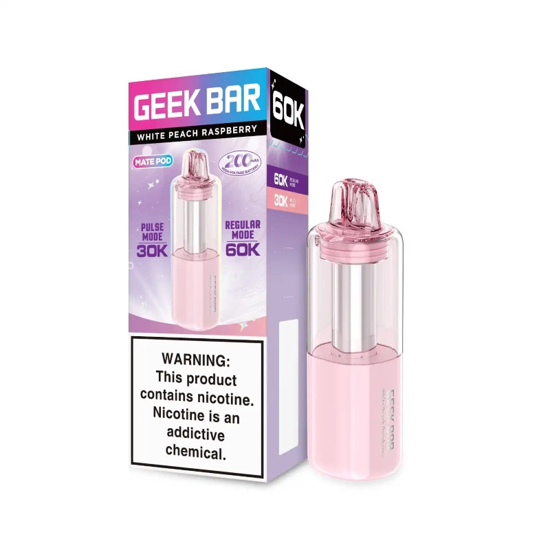 white peach raspberry geek bar pulse Mate 60K 60000 Puffs Disposable Pod 200mAh Pod Kits Color:Camo Gunmetal BULK California Cherry 5