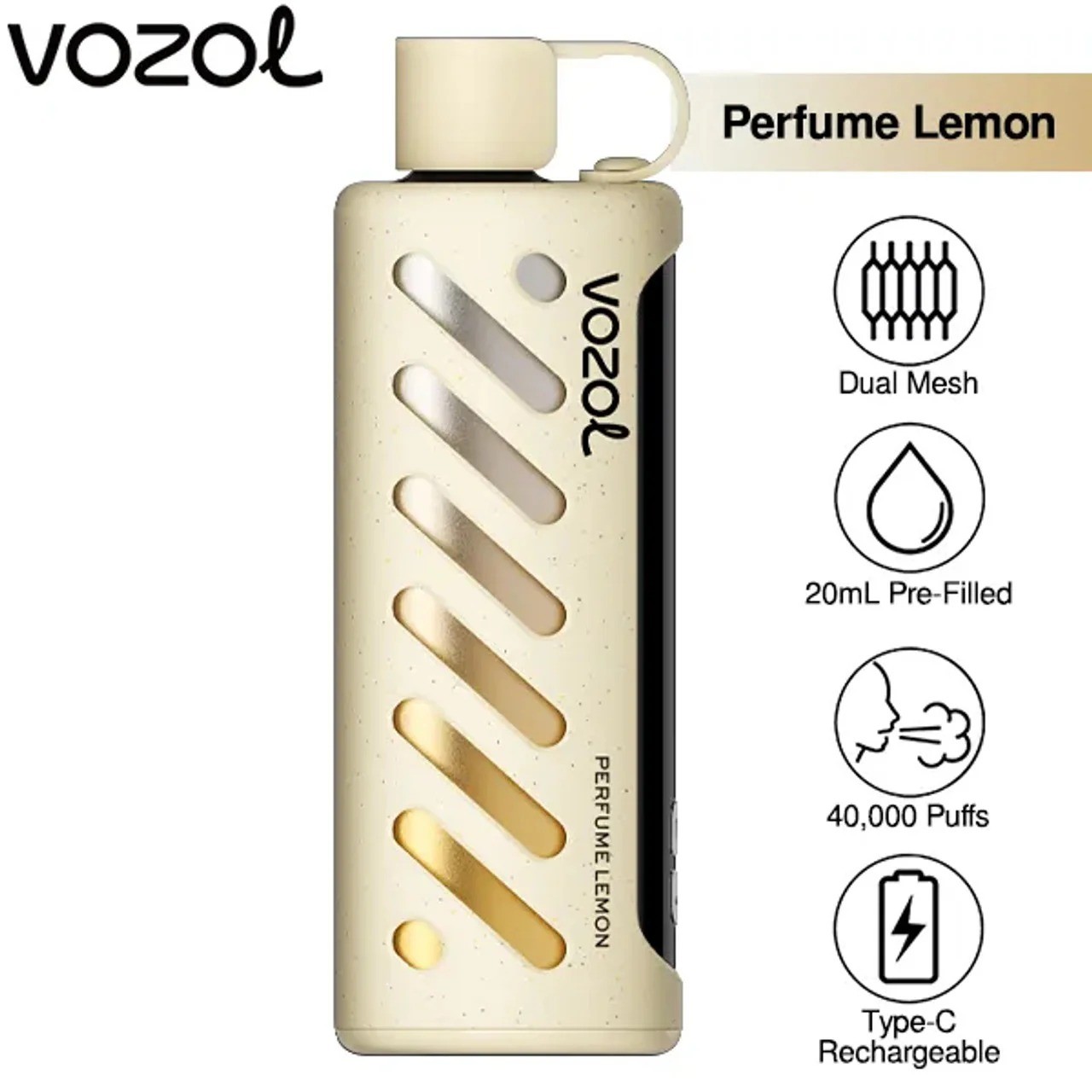 vozol gear shisha 40000 perfume lemon