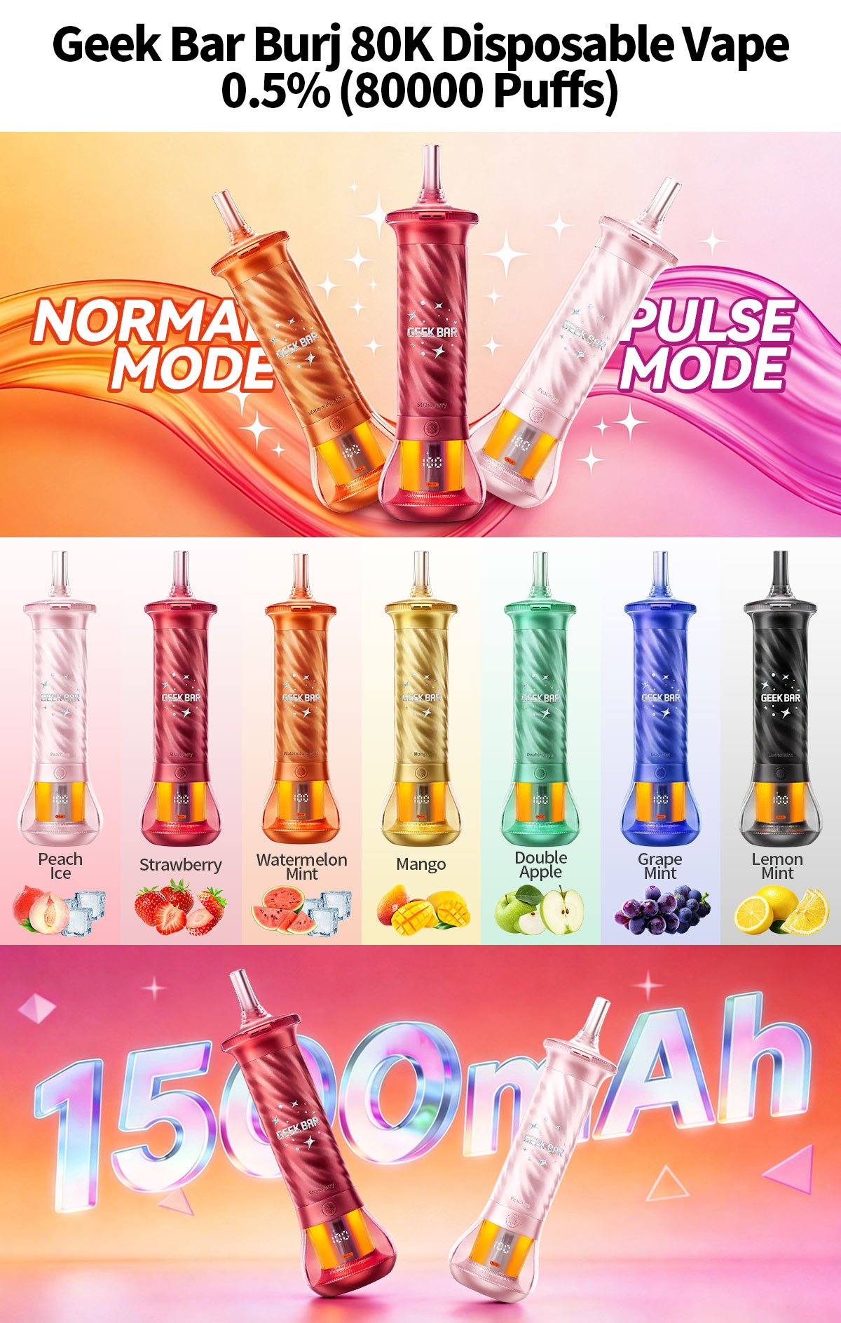 big geek bars flavors Bar Burj 80K Disposable Vape 0.5% - $17.77 Elf Bar BC5000 Disposable Nicotine Strength_SB 20 mg/ml Flavor:Cherry Bomb