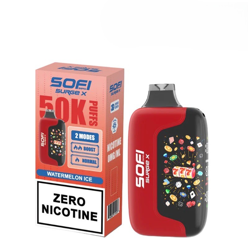 0mg disposable vape near me SOFI Surge X 50K Zero Nicotine ELITE-202489 E-liquid flavor:Watermelon T fire and ice raz